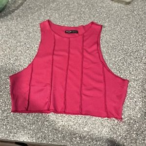 dark pink textured crop top